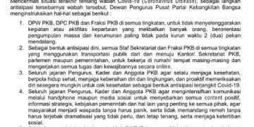 DPP PKB Keluarkan Rilis Pencegahan Penyebaran Virus Corona