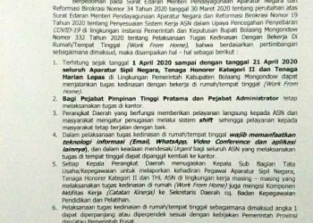 Pemkab Bolmong Tindak Lanjuti Edaran Kemenpan RB