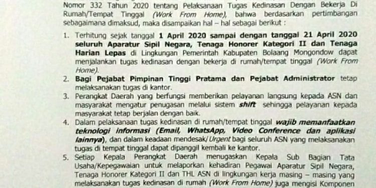 Pemkab Bolmong Tindak Lanjuti Edaran Kemenpan RB