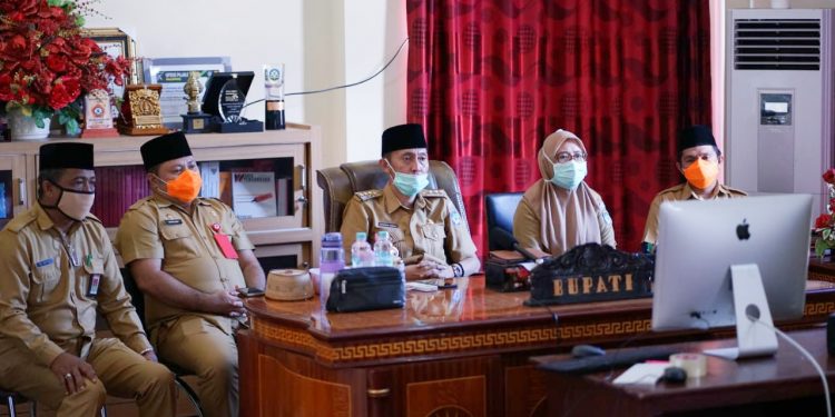 Lewat Vicon, Bupati Bolsel Bersama BPK RI Bahas Implikasi Opini BPK