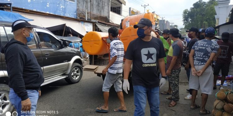 Pemkot Kotamobagu Siapkan Tempat Cuci Tangan di Pasar Tradisional