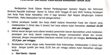 Selama Ramadhan Jam Kerja ASN Berkurang 5 Jam