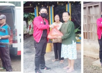 Dampak Covid-19, Ketua DPRD Bolmong Bagi Sembako Terhadap Warga