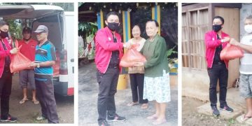 Dampak Covid-19, Ketua DPRD Bolmong Bagi Sembako Terhadap Warga