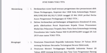 ‘Kumabal’, DPMPTSP Kotamobagu Mencabut Izin Usaha Toko Tita