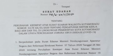 Pemkot Perpanjang Jam Kerja ASN dan THL Kotamobagu Sampai 4 Juni 2020