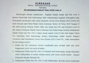 Pemkot Himbau Sholat Ied di Rumah dan Tetap Mengikuti Protokoler Kesehatan