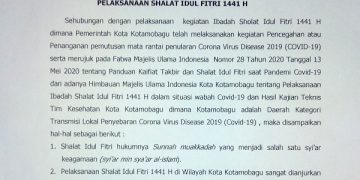 Pemkot Himbau Sholat Ied di Rumah dan Tetap Mengikuti Protokoler Kesehatan
