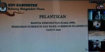 KPU Bolmut Lantik PPS se-Bolmut Lewat Via Virtual