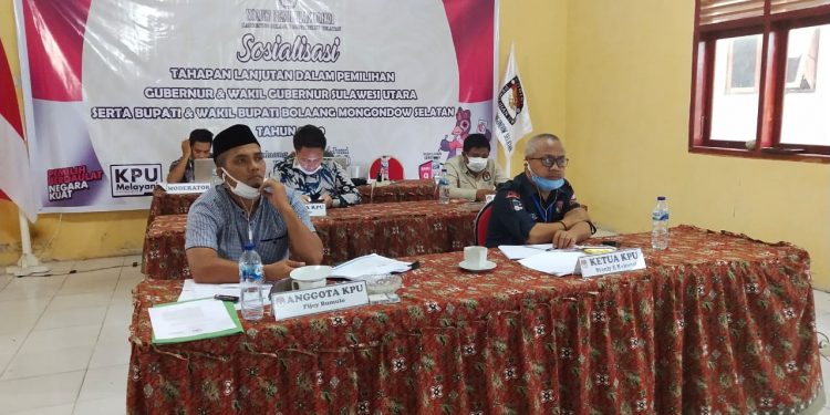 KPU Bolsel Gelar Sosialisasi Tahapan Pilkada Secara Daring