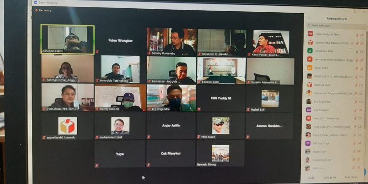 Pimpinan Bawaslu Sulut Hadiri Pembahasan Kerawanan Pemilu di Tengah Pandemi Lewat Daring