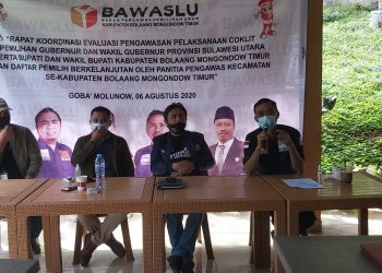 Dihadiri Pimpinan Bawaslu Sulut, Bawaslu Boltim Evaluasi Pengawasan Tahapan Coklit