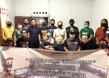 Bawaslu Bolmong Salurkan Bantuan di Posko Induk BPBD Bolmong