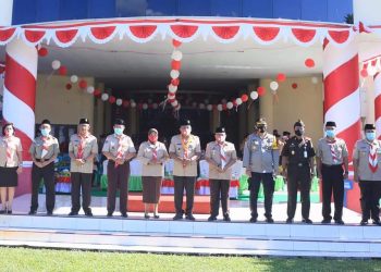 Ketua DPRD Bolmut Hadiri Peringatan Hari Pramuka ke-59 di Halaman Kantor Bupati