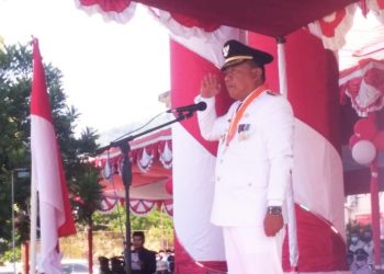 HUT RI ke-75, Bupati Bolmut Terapkan Protokol Kesehatan Pimpin Upacara