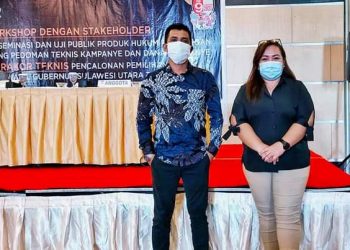 KPU Bolsel Ikuti Workshop Deseminasi dan Uji Publik Produk Hukum Sebagai Pedoman Teknis Kampanye Serta Dana Kampanye