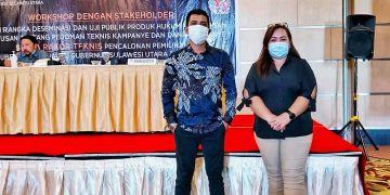 KPU Bolsel Ikuti Workshop Deseminasi dan Uji Publik Produk Hukum Sebagai Pedoman Teknis Kampanye Serta Dana Kampanye