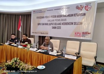 Digelar Tiga Hari, KPU Bolsel Laksanakan Penyusunan Produk Hukum Pilkada