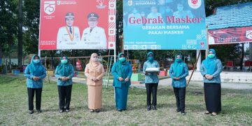 Pasca Pengibaran Bedera Merah Putih, Pemkot Launching Gebrak Masker