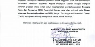 Pemkab Bolmong Jadwalkan SKPD Untuk Desk RKA TA. 2021