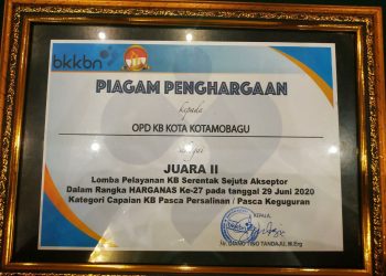 Kotamobagu Juara II Kategori Capaian KB Pasca Persalinan
