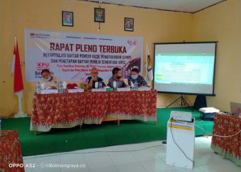 KPU Bolsel Sukses Gelar Rapat Pleno DPHP dan DPS
