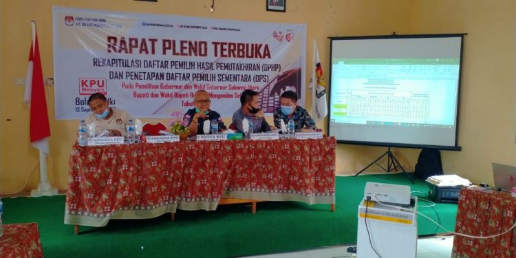 KPU Bolsel Sukses Gelar Rapat Pleno DPHP dan DPS