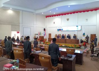 DPRD Bolmut Gelar Paripurna Penyampaian Ranperda tentang RAPBD-P Tahun Anggaran 2020