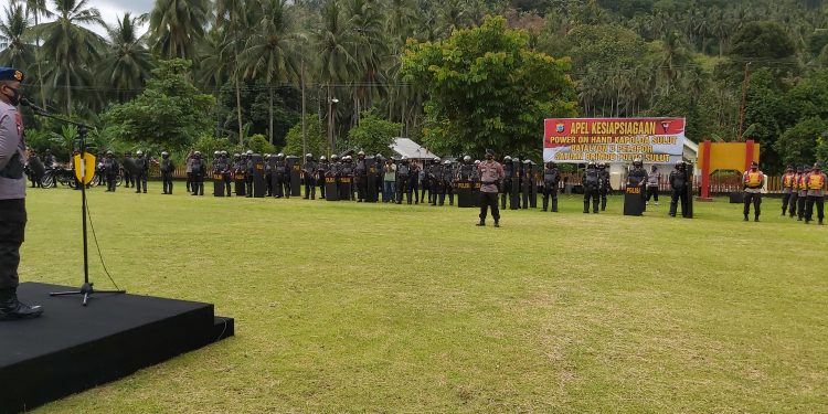 Batalyon B Pelopor Melaksanakan Apel Kesiapsiagaan Power On Hand Kapolda Sulut