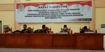 DPRD Bolmong Gelar Rapat Paripurna Ranperda APBD Perubahan