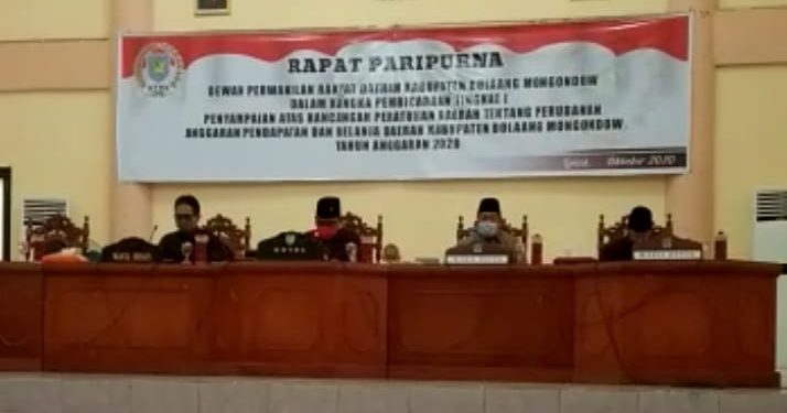 DPRD Bolmong Gelar Rapat Paripurna Ranperda APBD Perubahan