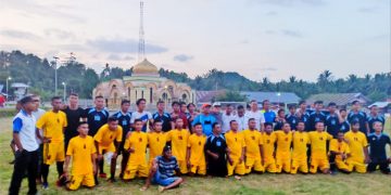 Pertandingan Persahabatan FC Biontong dan FC Desa Pangi Berakhir Seri