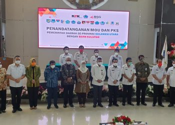 Dihadiri KPK, Tatong Bara Teken MoU Dengan Pihak Bank SulutGo