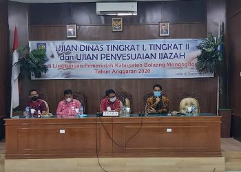 Pemkab Bolmong Gelar Ujian Dinas dan Penyesuaian Ijazah ASN Tahun 2020