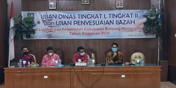 Pemkab Bolmong Gelar Ujian Dinas dan Penyesuaian Ijazah ASN Tahun 2020