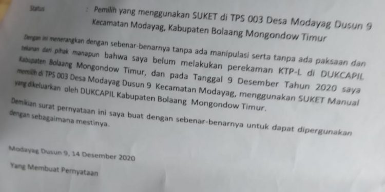 Astaga ada Oknum Catut Nama Dinas Dukcapil Bawa Pernyataan Bermaterai Terkait Pilkada 2020