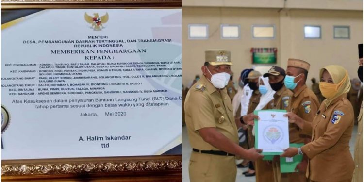 54 Desa di Bolmut Terima Penghargaan dari Kemendes PDTT RI