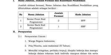 Diskominfo Bolmong Buka Seleksi Tenaga Ahli Programmer
