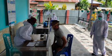 Puskesmas Motoboi Kecil Simulasi Penyuntikan Vaksin Sinovac