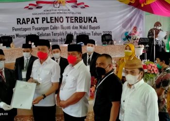 KPU Bolsel Tetapkan BERKAH Sebagai Bupati dan Wakil Bupati Terpilih