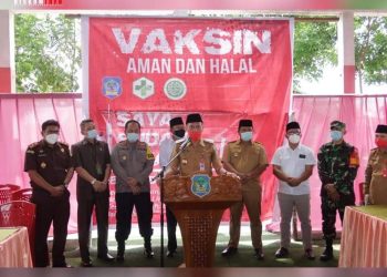 Bupati dan Wakil Bupati Bolsel Buka Forum Pencanangan Vaksin Covid-19 