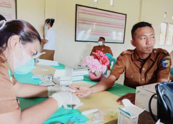 Pemdes Biontong Ikut Pra Vaksinasi Covid-19