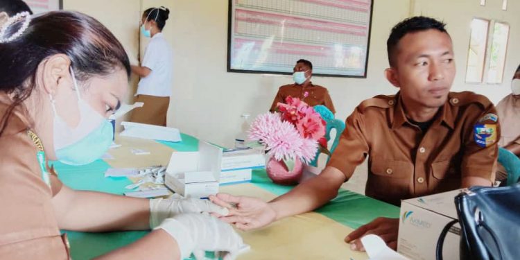 Pemdes Biontong Ikut Pra Vaksinasi Covid-19