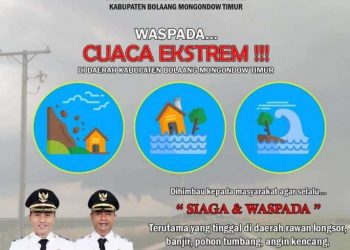 Cuaca Buruk, Pemkab Boltim Minta Warga Selalu Waspada