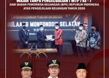 Pemkab Bolsel Raih WTP Ke 7 Dari BPK