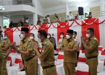 Bupati dan Wakil Bupati Boltim Hadiri Rakor Evaluasi Pilkada 2020