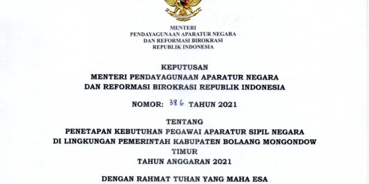 Tahun Ini Boltim Terima Ratusan CASN, Berikut Alokasinya