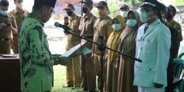 Lantik Sangadi Buyat II, Sachrul Ingatkan Pemimpin Harus Amanah dan Teladan