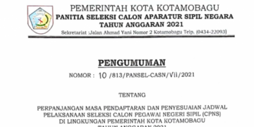 Pendaftaran CPNS Kotamobagu Diperpanjang