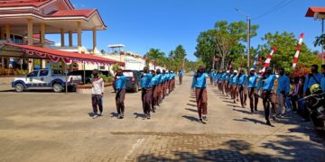 Paskibraka Bolmong Matangkan Formasi Berbaris Sesuai Protokol